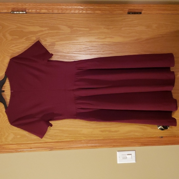 Vintage Burgendy Dress - Picture 4 of 7